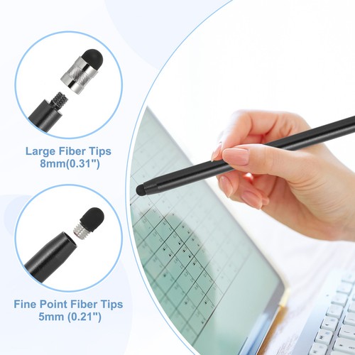 5 Pcs Stylus Pens for Touch Screens, 2 in 1 Universal Capacitive Stylus, Black - Zdjęcie 3 z 7