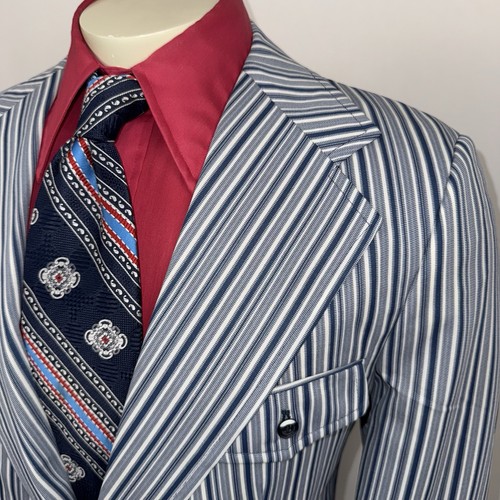 Vtg Penneys Leisure Suit Mens 42 Jacket 36 29 Pants MCM Disco Towncraft 60s 70s - Picture 6 of 24