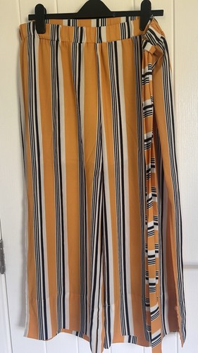 Size 16 Lined Bright Stretchy Pull On Side Split Trousers