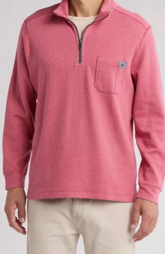 Tommy Bahama Hombres Talla M Haystack 1/2 Cremallera Nuevo Rojo Vela Manga Larga Pullover Nuevo con Etiquetas - Imagen 2 de 11