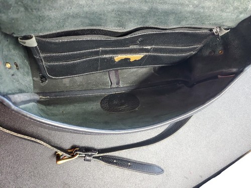 Vintage Dooney & Bourke Carrier Bag Black Leather Brass Made In USA & Key Fob - Picture 14 of 21