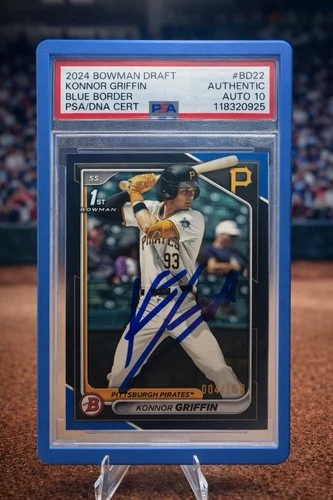 2024 Topps Bowman Draft Auto Blue #BD-22 Konnor Griffin RC /150 Pirates PSA 10
