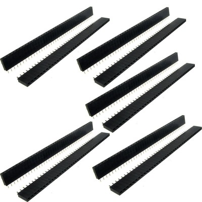 20 Pcs 1x40 Pin 2.54mm Pitch Straight Single Row PCB Female Headers Connector