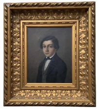 SIGNED Eugene NESTLE - ANTIQUE French ROMANTIC Oil Painting c.1842 - PORTRAIT