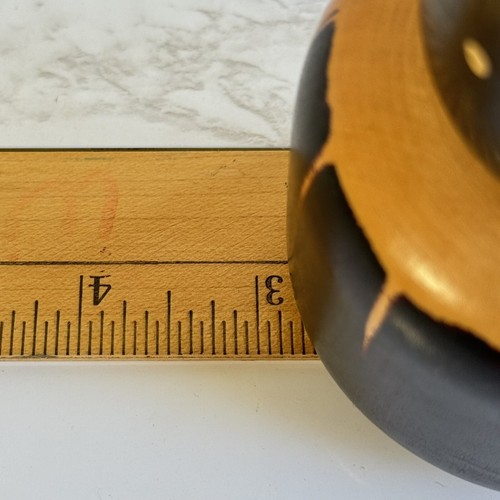 Diente de león arco rojo firmado vintage Sosaku Kokeshi por Tsuneyuki estilo moderno - Imagen 8 de 8