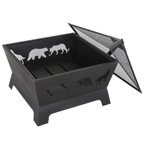 Fire Pits 22"24"26"32" Outdoor Wood Fire Pit Steel Fire Table Fireplace with Lid - Picture 33 of 49