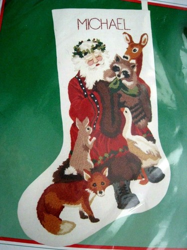 Dimensions Crewel Stitchery Christmas Stocking KIT, WOODLAND SANTA,8069, Animals | eBay Dimensions Crewel Stitchery Christmas Stocking KIT, WOODLAND SANTA,8069, Animals | eBay