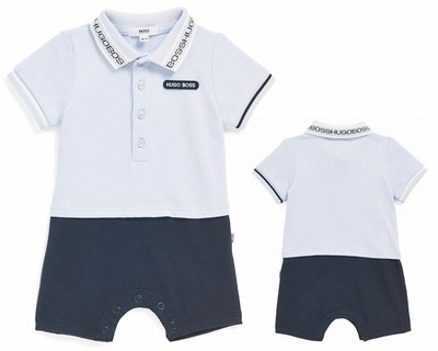 Hugo BOSS Polo De J94247 de 771 Collar De Bebé Niño Body Mono corto azul