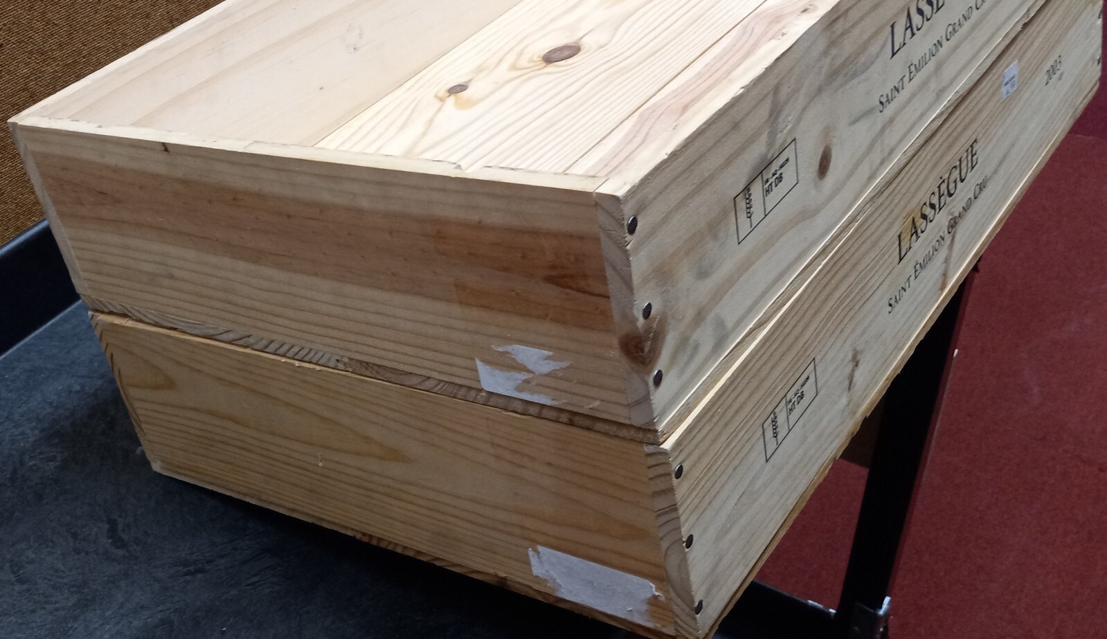 2 2003 Lassegue Empty Wood Wine Boxes eBay