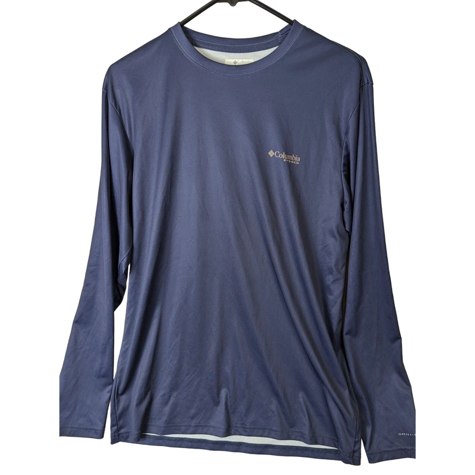 Camisa Columbia PHG Hombre Talla M Azul Juego Bandera Terminal Tiro Manga Larga UPF 50 Foto 2 de 4