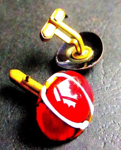 VINTAGE 1950'S TRANSPARENT ENAMEL ON COPPER MODERNIST CUFFLINKS - CALIFORNIA - Picture 2 of 3