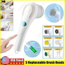 5 Heads Electric Handheld Cordless Rechargeable Spinning Power Turbo Scrubber