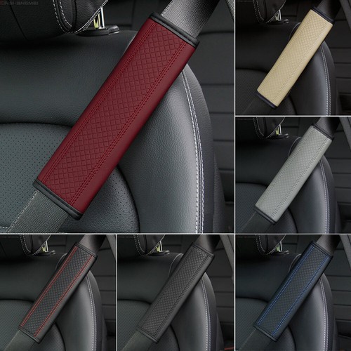 1 or 2 Leather Car Seat Belt Cover Strap Pad Shoulder Comfort Cushion Harness  - Bild 6 von 26