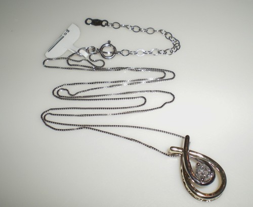 LOVE'S EMBRACE 10K Two-Tone Gold 1/4ct Teardrop Diamond Necklace ๐ KAY ๐ $629 - Picture 16 of 24