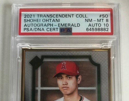 Autógrafos PSA 8 Shohei Ohtani 2021 Topps Transcendent Collection automático 14/15 fr - Imagen 9 de 12