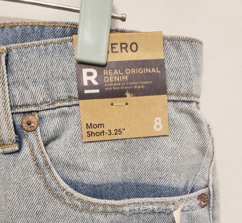 Aeropostale AERO Mom Shorts Sz 8 Blue Hi Rise Button Fly Rolled Cuff SLIM CUT - Picture 7 of 12
