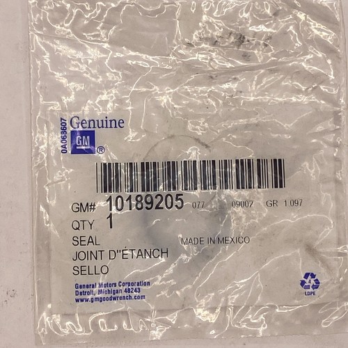 Genuine Thermostat Bypass Pipe Seal GM Parts 10189205 eBay