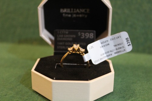 new brilliance fine jewelry 14kt gp bfj 1 cttw 3 stone dimond ring sz7