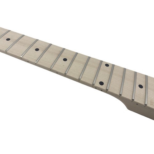 Mástil de guitarra de 22 trastes 24,75 pulgadas diapasón de arce incrustación de puntos tuerca de bloqueo - Imagen 6 de 7