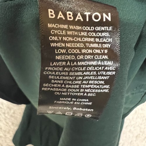 Babaton Aritzia Wallace Wrap Mini Dress Womens Small Green Casual Career Preppy - Picture 7 of 11