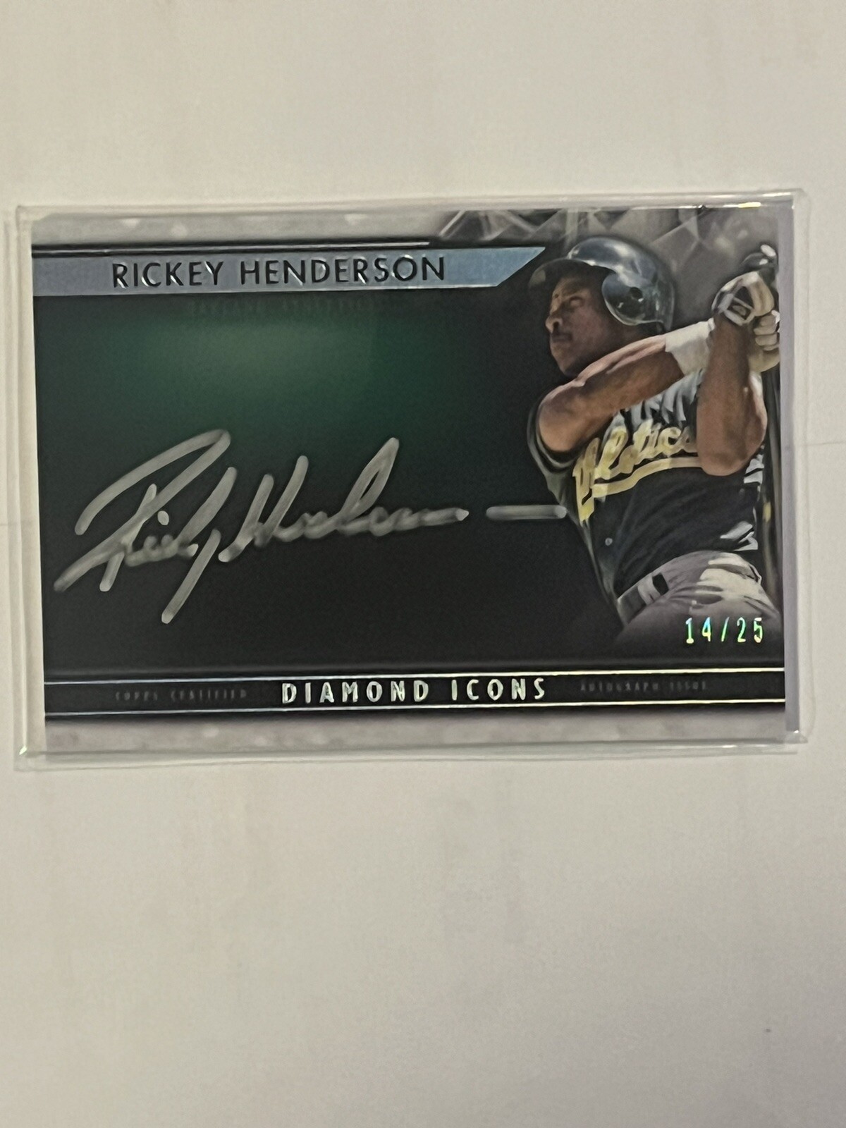 2019 Rickey Henderson Auto 14/25: Topps Diamond Icons