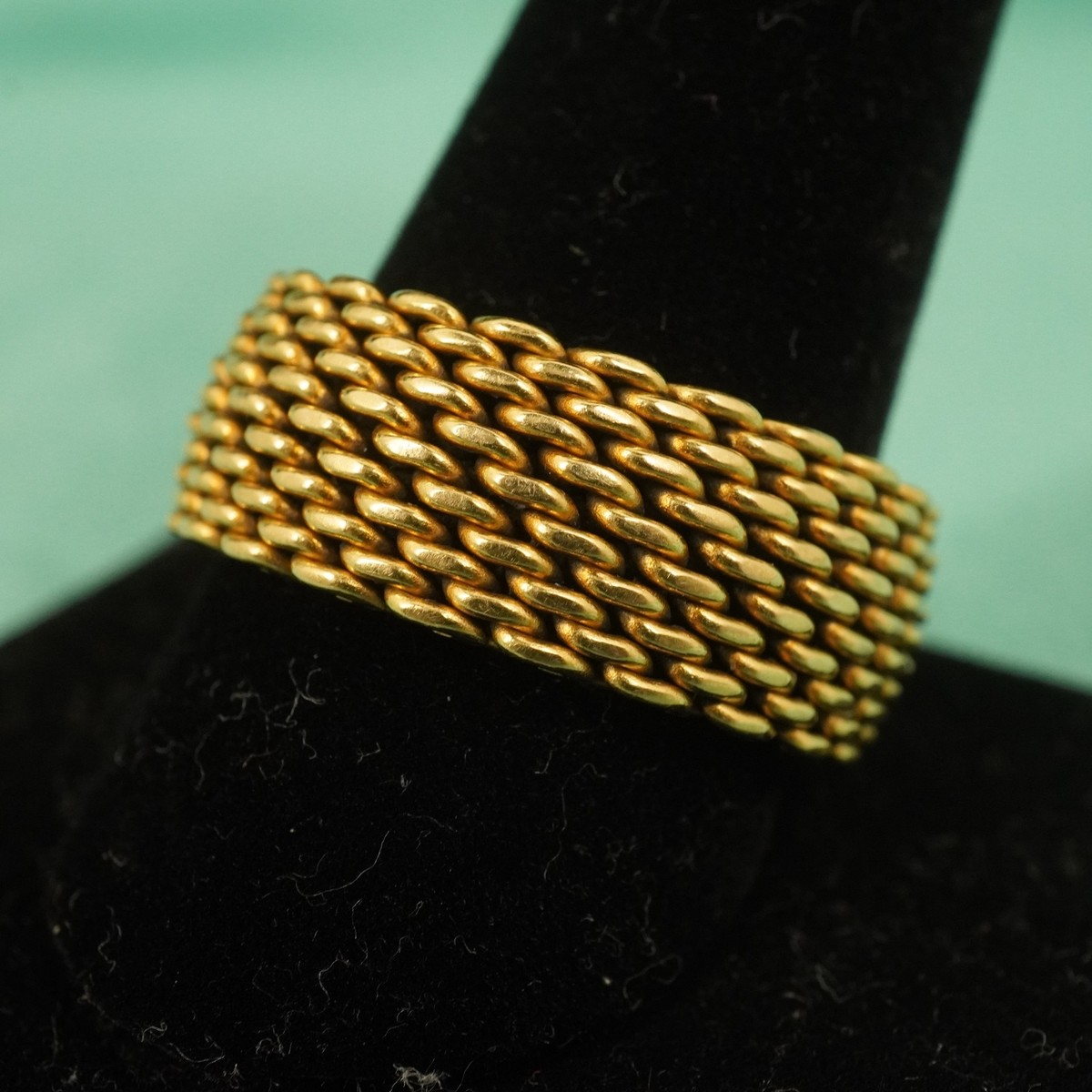 T&Co. 18金ゴールド メッシュリング Tiffany & Co Somerset Mesh Heart 18K Yellow Gold Ring Size