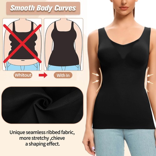 Women Tummy Control Shapewear Slimming Body Shaper Camisole Vest Compression Top - Picture 4 of 18