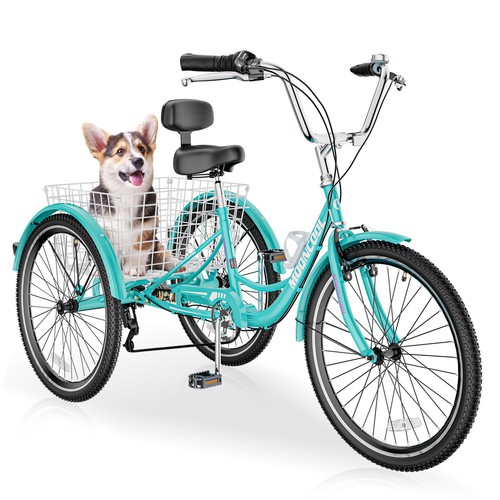 Meulbaty Tricycles 7-Speed Trikes Unisex Adults Easy to Assemble w/ Rear Basket - Picture 16 of 44