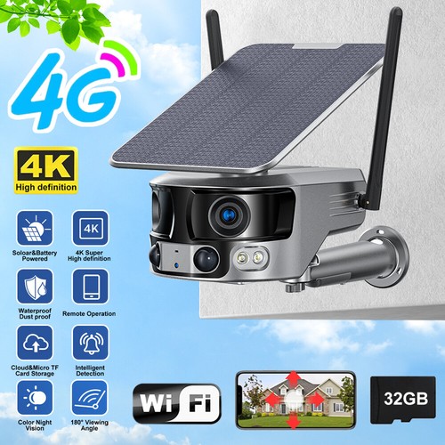 8MP Solar Power 4G/WiFi Outdoor Home Security IP Camera Dual Lens Night Vision - Picture 27 of 30