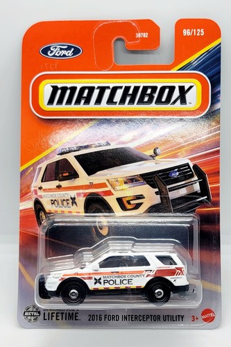 2025 Matchbox 2016 Ford Interceptor Utility Explorer XLT County Police Spielzeug neu