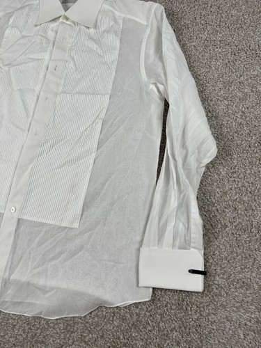 Stefano Ricci Dress Shirt Mens 17 43 White Solid Cotton Button Up Italy Made - Picture 3 of 11