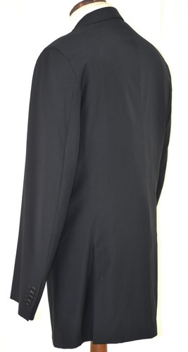 NEW Giorgio Armani Black Label Flat Front Side Vent Black Striped Suit Trim 42 L - Picture 5 of 13