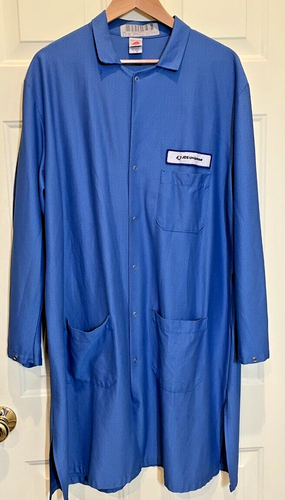 JDS Uniphase logo Lab Coat: ESD Anti-Static Premium Lab Coat Blue, Large (L)-USA - Picture 2 of 7