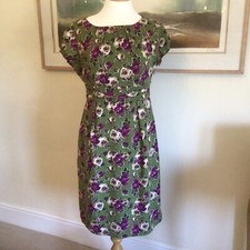 Boden Ladies  Purple & Green  Floral Tea Dress. Size 10R