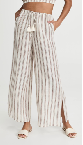 NWOT $248 Tory Burch Linen Summer Beach Pants Medium women wear - Picture 7 of 16