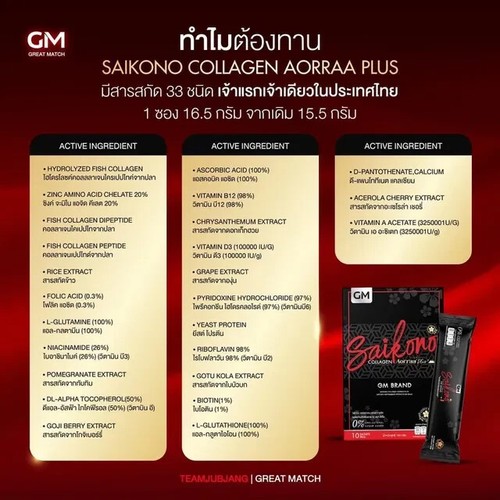 NUEVO SAIKONO Aorra 5 Tipo Pescado Colágeno Gluta Bebida Cuidado de la Piel Zinc Gluta Blanqueamiento - Imagen 4 de 18