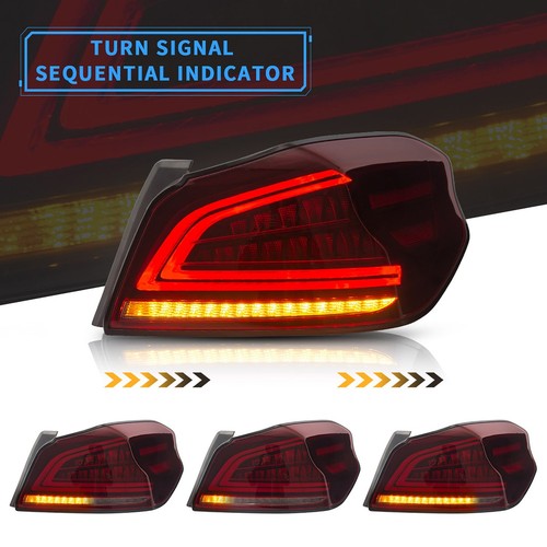 Luces traseras LED rojas VLAND para Subaru WRX y WRX STI 2015-2021 con señal secuencial - Imagen 3 de 12