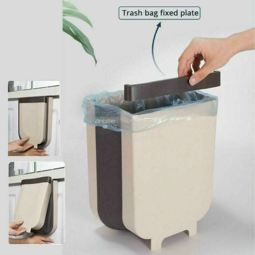 Hanging Trash Cans Waste Bin for Kitchen Cabinet Door Folding Wall Mounted - Picture 16 of 23