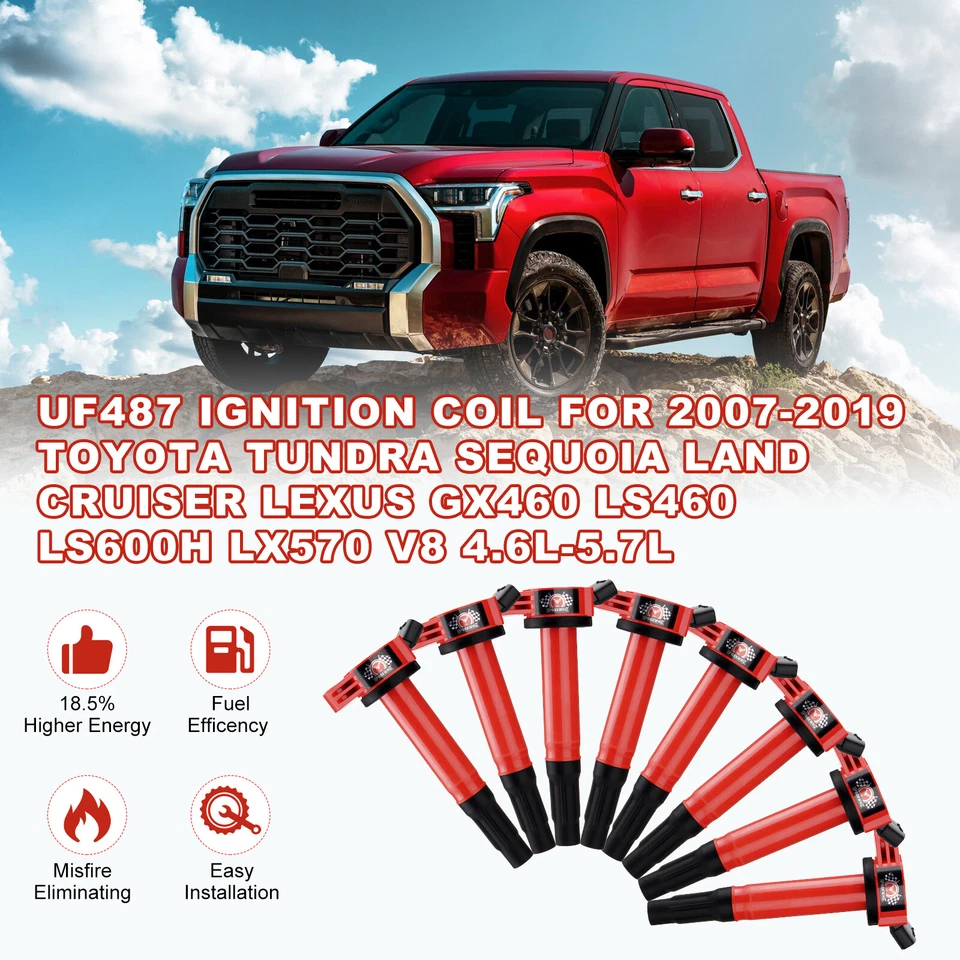 8PCS Ignition Coil + 8PCS Spark Plug For 2007-2019 Toyota Tundra Lexus LS460 V8 - Изображение 4 из 4