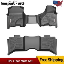 Floor Mats For 2013-2023 Dodge Ram 1500 Crew Cab Pickup Black Rubber 3d Liners Floor Mats For 2013-2023 Dodge Ram 1500 Crew Cab Pickup Black Rubber 3d Liners