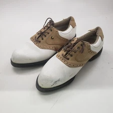 Mens Size 8 Dunlop Golf Shoes Cleats Saddle Brown White Soft Spike M4800C