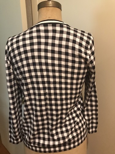 NWT Talbots Cardigan Gingham Check M Lightweight Sweater - Picture 5 of 11
