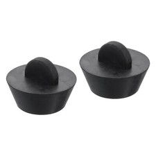 2pcs Rubber Drain Stopper Bathtub Drain Plug Fits 1 Inch to 1-3/8 Inch, Black