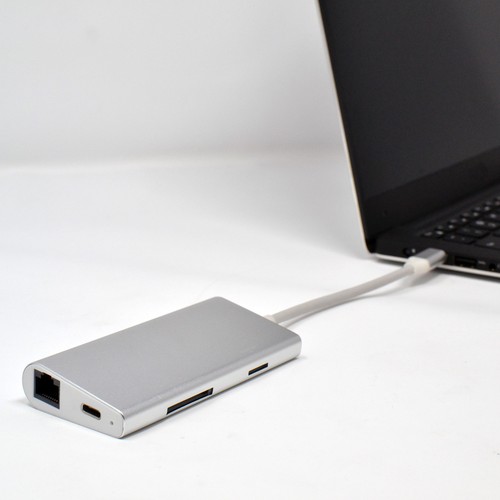 USB C Type C Hub Multiport Ethernet 4K HDMI USB 3.0 Adapter for MacBook Laptop - Picture 3 of 5