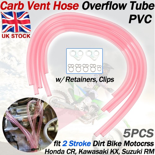 Carburettor Carb Vent Hose Overflow Pipe Tubes for 2 Stroke Motocross CR RM KX - Picture 1 of 8