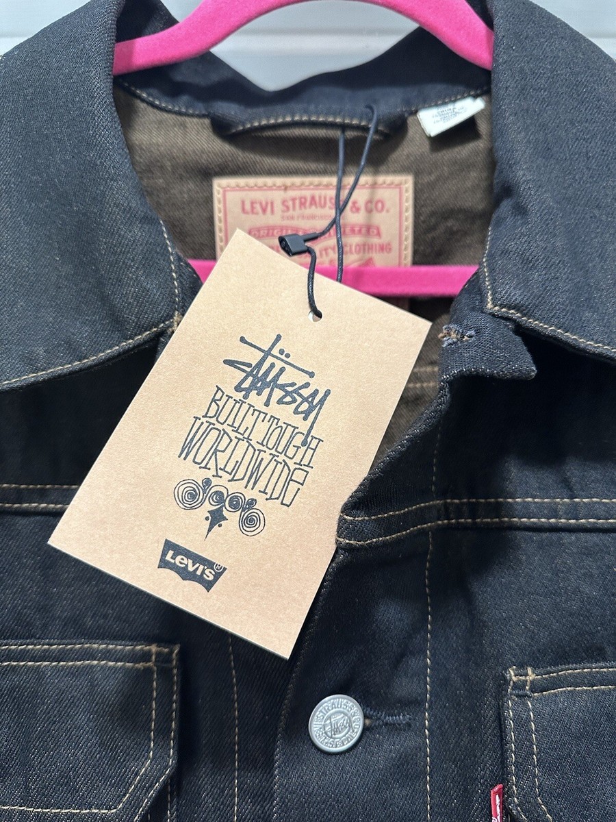 Stüssy Levi's Crispy Rinse Trucker Jacket Black/Brown Size X Stüssy Levi's Crispy Rinse Trucker Jacket Black/Brown Size X