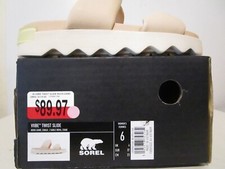 Sorel Womens Viibe Twist Slide Platform Sandal Nova Sand/Chalk Size 6