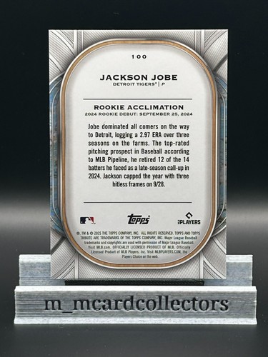 JACKSON JOBE RC 2025 Topps Tribute Blue /150 #100 Detroit Tigers - Picture 2 of 3
