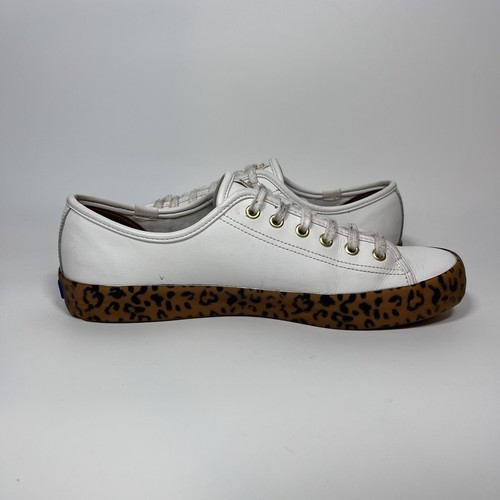 Keds Womens Kickstart Foxing Leopard Sneakers White/Brown Size Women's 9.5 - Picture 7 of 10