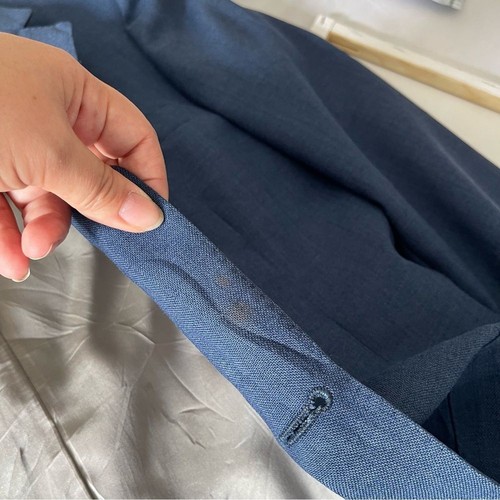 Vintage Lanvin Men's Blue Two Button Sports Coat Blazer Jacket Size 42 Long - Picture 11 of 15